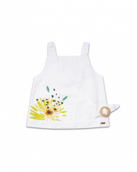 Top branco liso para menina Tropic Feelings