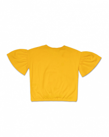 T-shirt de malha amarela para menina Tropic Feelings