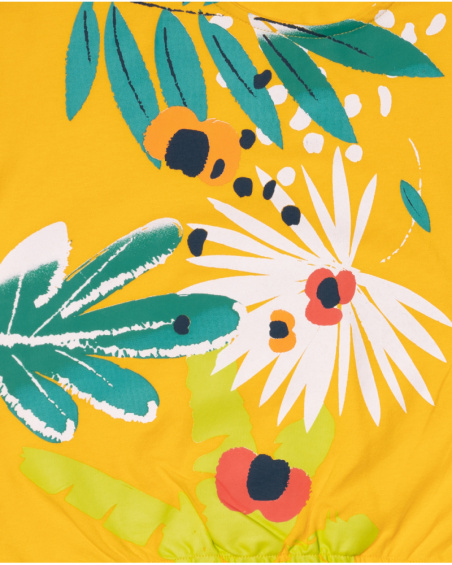 T-shirt de malha amarela para menina Tropic Feelings