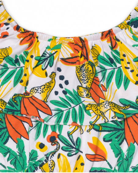 T-shirt de malha estampada para menina Tropic Feelings