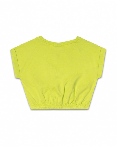 T-shirt de malha verde para menina Tropic Feelings