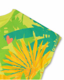 T-shirt de malha verde para menina Tropic Feelings