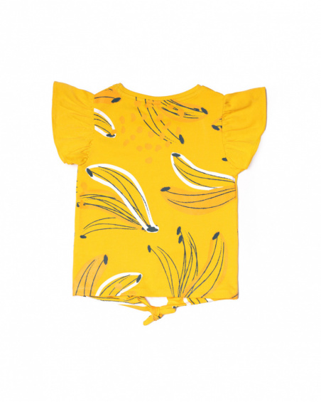 T-shirt em malha amarela para menina Tropic Feelings