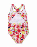 Fato de banho de guingão vermelho para menina Really Sweet