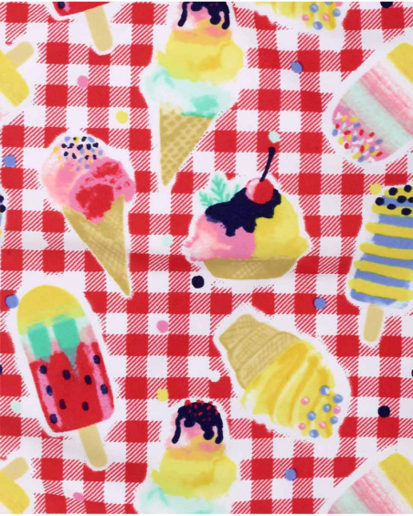 Fato de banho de guingão vermelho para menina Really Sweet