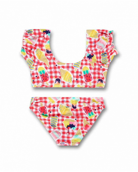 Biquíni de guingão vermelho para menina Really Sweet