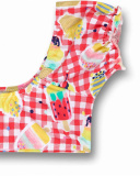 Biquíni de guingão vermelho para menina Really Sweet