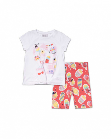 Conjunto malha branca e vermelha para menina Really Sweet