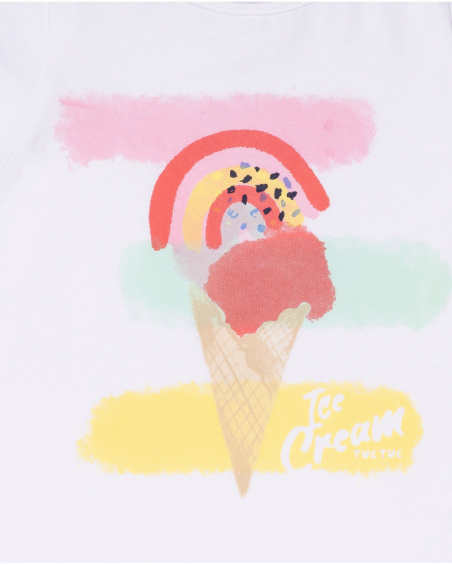 T-shirt malha branca para menina Really Sweet