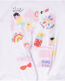 T-shirt malha branca com nó para menina Really Sweet