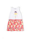 Vestido de malha branco vermelho para menina Really Sweet