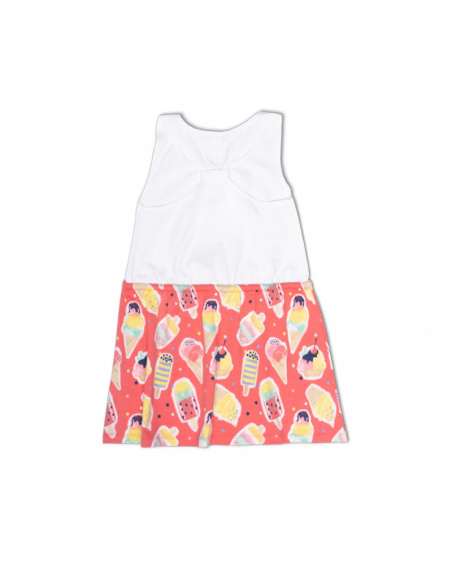 Vestido de malha branco vermelho para menina Really Sweet