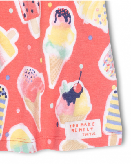 Vestido de malha branco vermelho para menina Really Sweet