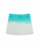 Saia jeans tie-dye azul para menina Malibu