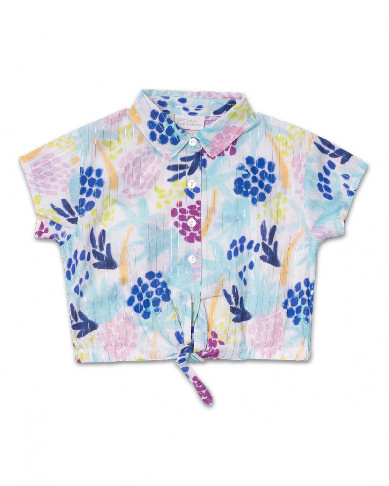 Blusa de popeline estampada feminina Malibu