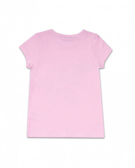 T-shirt de malha rosa para menina Malibu