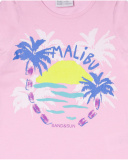T-shirt de malha rosa para menina Malibu
