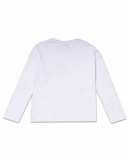 T-shirt comprida em jersey branco para menina Malibu