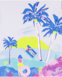 T-shirt comprida em jersey branco para menina Malibu