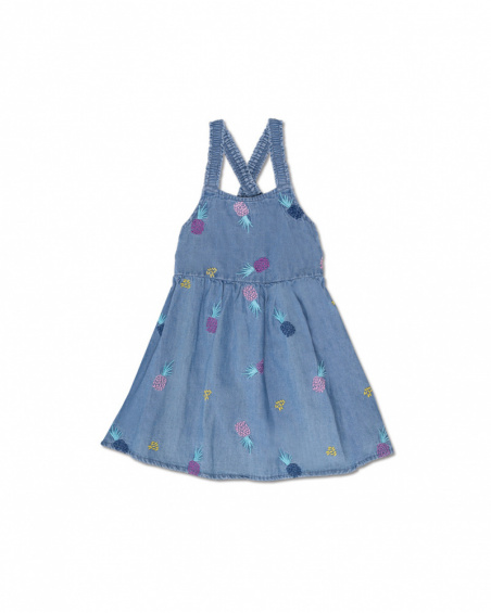 Vestido de ganga azul para menina Malibu