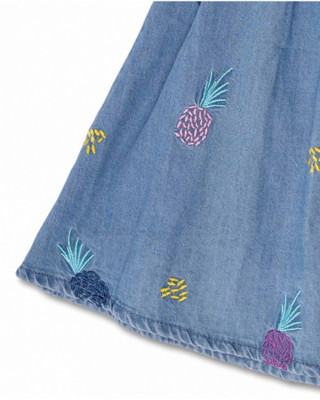 Vestido de ganga azul para menina Malibu