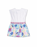 Vestido de malha de popeline branco para menina Malibu