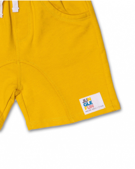 Bermuda de pelúcia amarela para menino Lost Paradise