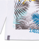 T-shirt branca comprida de malha para menino Lost Paradise