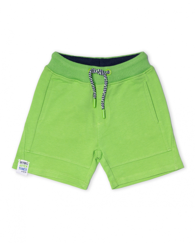 Bermuda de pelúcia verde para menino Diving Adventures