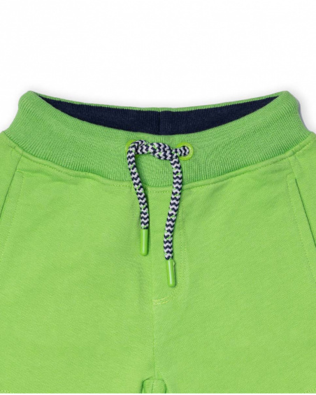 Bermuda de pelúcia verde para menino Diving Adventures