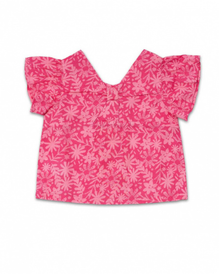 Blusa de popeline fúcsia para menina Amazonia