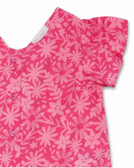 Blusa de popeline fúcsia para menina Amazonia