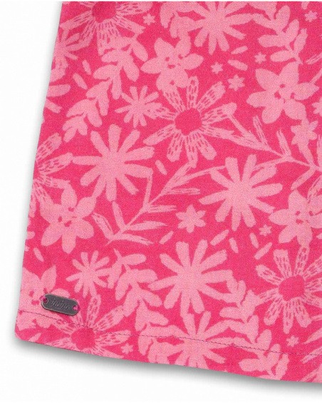 Blusa de popeline fúcsia para menina Amazonia