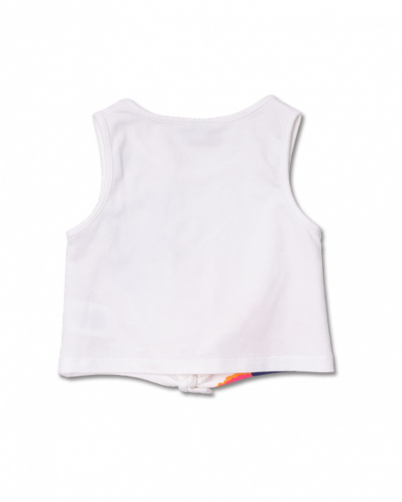 T-shirt de malha branca para menina Amazonas