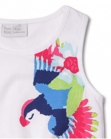 T-shirt de malha branca para menina Amazonas