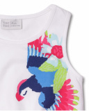 T-shirt de malha branca para menina Amazonas