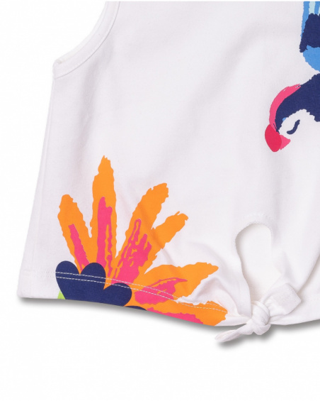 T-shirt de malha branca para menina Amazonas