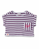 T-shirt malha às riscas para menina Amazonia