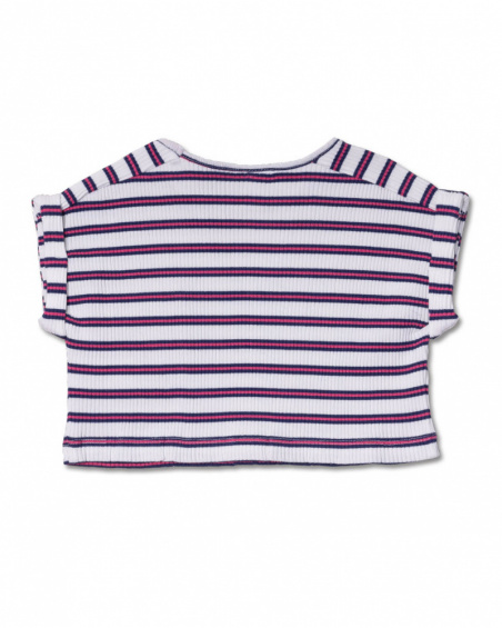 T-shirt malha às riscas para menina Amazonia