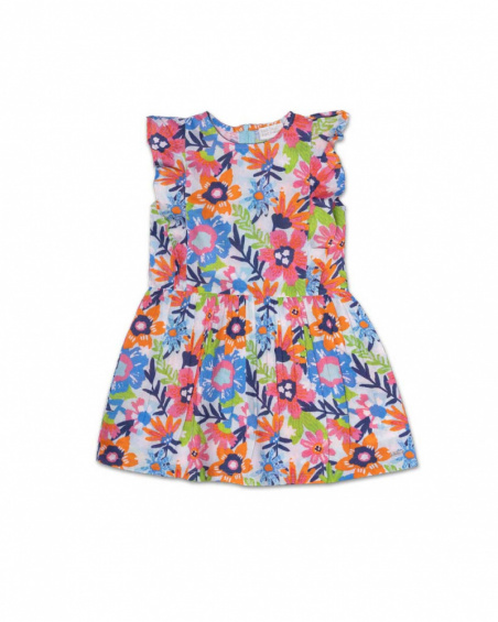 Vestido de popeline estampado para menina Amazonia
