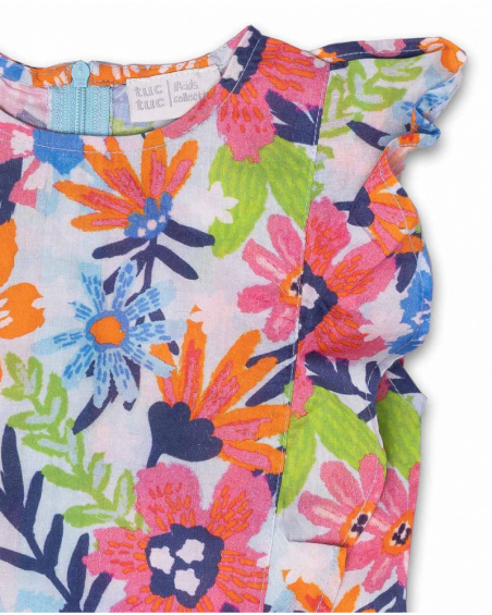 Vestido de popeline estampado para menina Amazonia