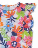 Vestido de popeline estampado para menina Amazonia