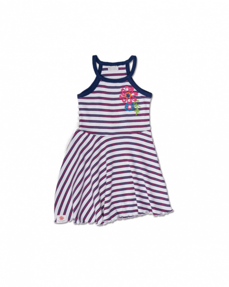 Vestido malha às riscas para menina Amazonia