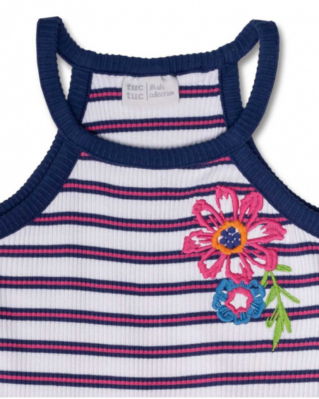 Vestido malha às riscas para menina Amazonia