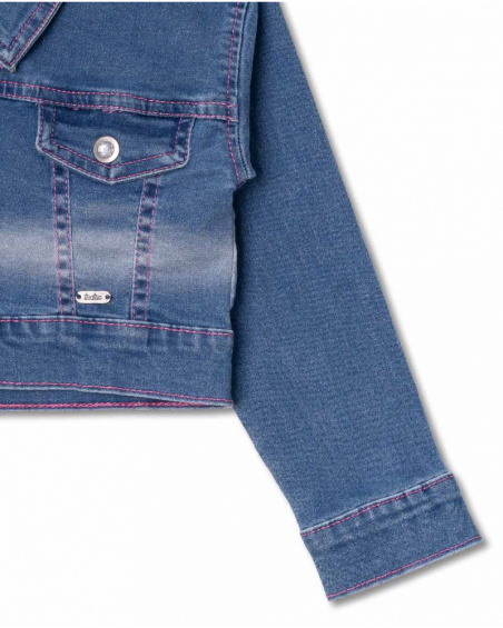 Jaqueta jeans azul para menina Amazonia
