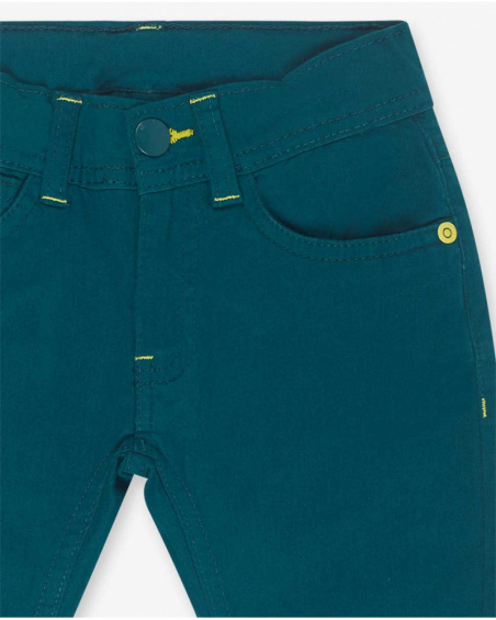 Calças compridas em sarja verde para menino All Terrain
