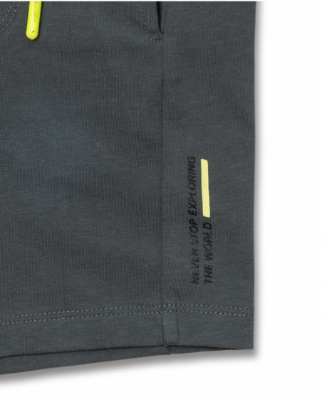 Bermudas de tricô verde caqui para menino Desert Trail