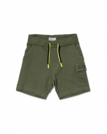Bermudas de malha caqui para menino Desert trail
