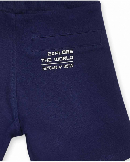 Bermudas de tricô azul marinho para menino The coast