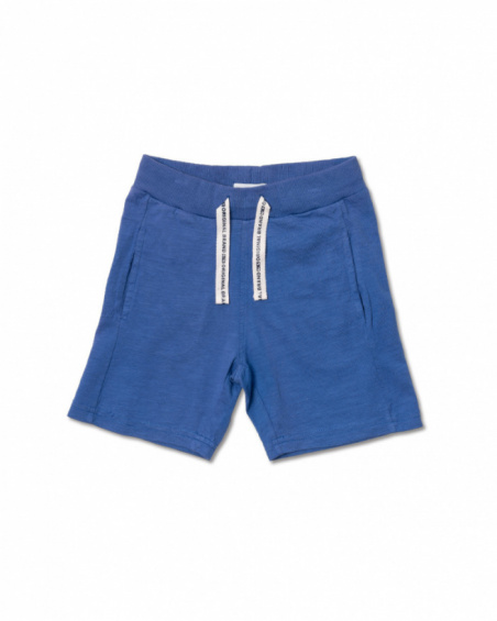 Bermuda Victor azul tricô menino Basics Boy